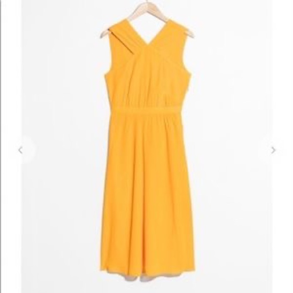 PARIS ATELIER & OTHER STORIES Crossfront Yellow Dress Size 4